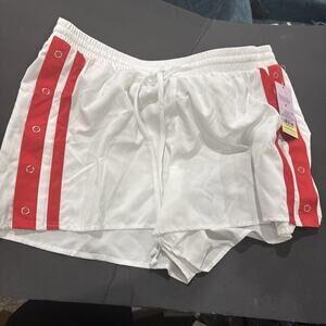 Women's Track Jogger Shorts White Red Strips - Wild Fable Medium
